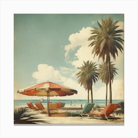 Beach Loungers Canvas Print