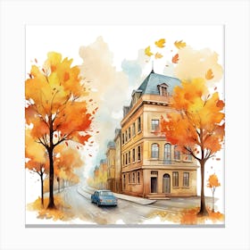 Autumn Watercolor Painting Canvas Print