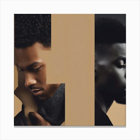 Three Men With Afro Hair Canvas Print