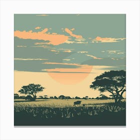 Sunset In The Savannah 1 Canvas Print