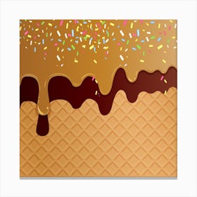 Ice Cream Waffle Vector 3 Canvas Print