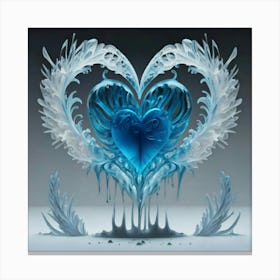 Heart silhouette in the shape of a melting ice sculpture 6 Canvas Print