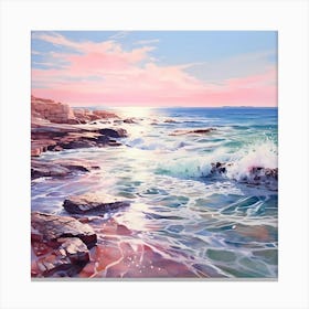 Pink Horizon: Watercolor Serenity Canvas Print