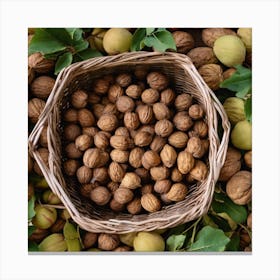 Walnuts In A Basket 1 Canvas Print