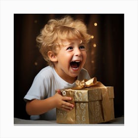 Child With A Gift Canvas Print