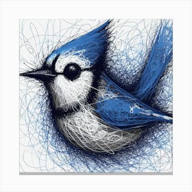 Bluejay ~Reimagined 16 Canvas Print