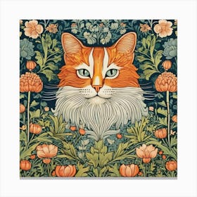 Cat In Flowers Canvas Print