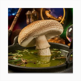 A Close Up Photo Of A Large Mushroom Wit Gq Coxt5tv2eb9m3ywpbgw Qptzisceqkusz Ffg3l9aa Canvas Print