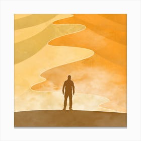 Man Standing On A Hill Canvas Print