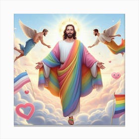 Rainbow Jesus Canvas Print