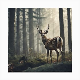 Deer In The Forest 228 Canvas Print