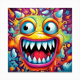 Monster Face Graffiti Art for wall decor Canvas Print