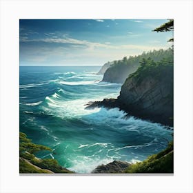 Cliffs And Waves Canvas Print