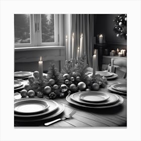 Christmas Table Setting 44 Canvas Print