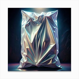 Abstract Silver Fabric Draped Over A Light Canvas Print