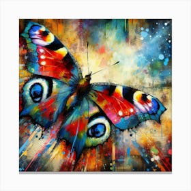 Colourful Modern Abstract Butterfly v4 Canvas Print