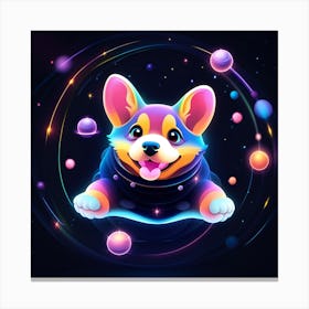 Corgi In Space 3 Canvas Print