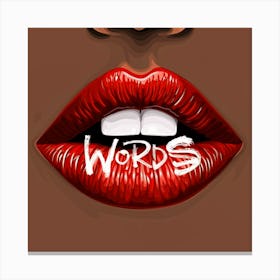 Fashion Lips And Among Them The Word Words (2) Canvas Print