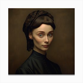Portrait Of Audrey Hepburn - Leonardo Davinci Style3 Canvas Print