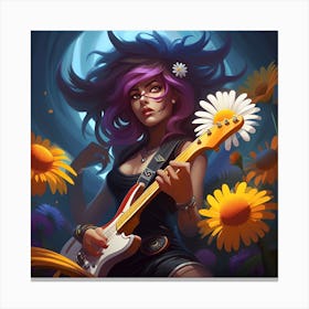 Girl With A Guitar Canvas Print