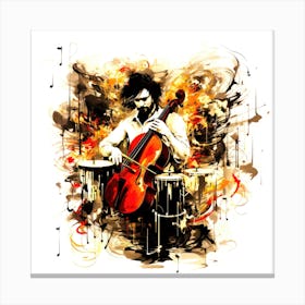 Musician Artist - Cello Player Canvas Print