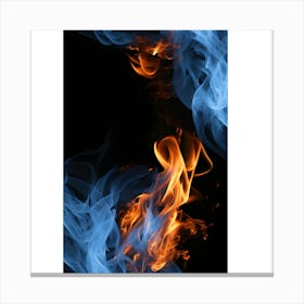 Blue And Orange Flames Canvas Print