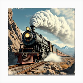 Train On The Tracks Canvas Print