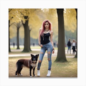 76 Very Beautiful Random Expression 25 Years Old European Woman In Random Dress Jeans With Random Brac Canvas Print