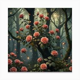 Roses In The Forest Canvas Print