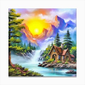 Multicolored landscape. 5 Canvas Print