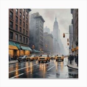 Rush Hour in New York City Taxis Canvas Print