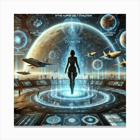 A Futuristic Sci Fi Scene Showcasing The Military Canvas Print