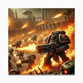 Flamecasters Blocking Asterian Machines Canvas Print