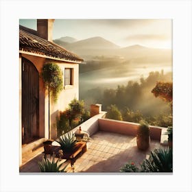 Firefly Rustic Rooftop Spanish Villas Landscape 44350 Canvas Print