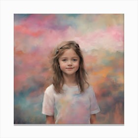 Little Girl With Clouds Canvas Print