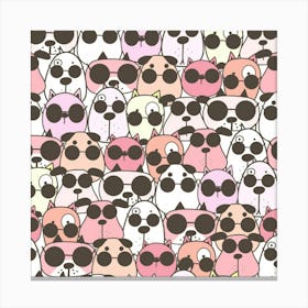 Cute Dog Seamless Pattern Background Canvas Print