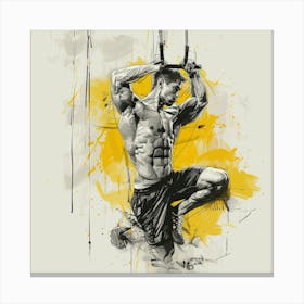 Man Doing Pull Ups Canvas Print