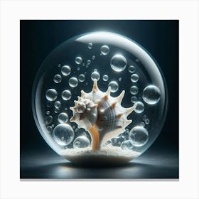 Sea Shell In A Glass Ball 1 Canvas Print