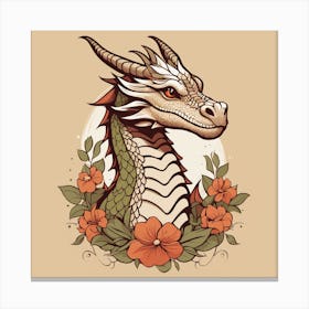 Floral Dragon (14) Canvas Print
