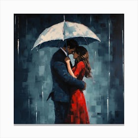 Kissing In The Rain 2 Canvas Print