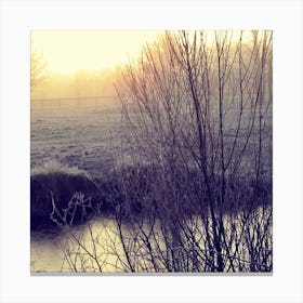 British Countryside sunrise winter lake Canvas Print
