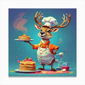 Chef Deer 10 Canvas Print