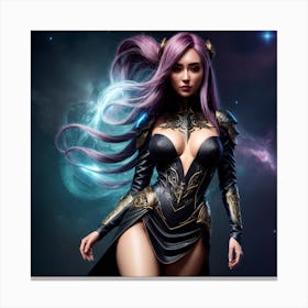 Sexy Girl With Purple Hair Canvas Print