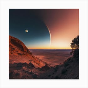 Sunset Over The Desert Canvas Print