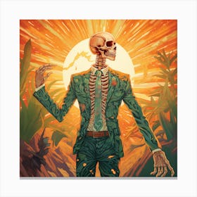 Skeleton In A Suit 2 Canvas Print