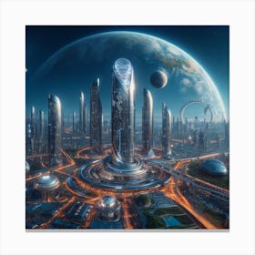 Futuristic City 11 Canvas Print