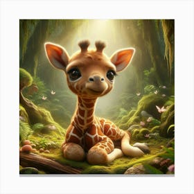 Baby Giraffe Canvas Print