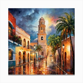 Street In Mexico City Canvas Print