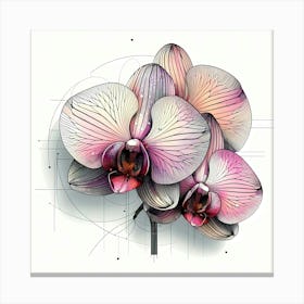 Orchid - Abstract Line Art Illustration 266 Canvas Print