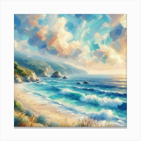 Impressionist sky and sea art Canvas Print